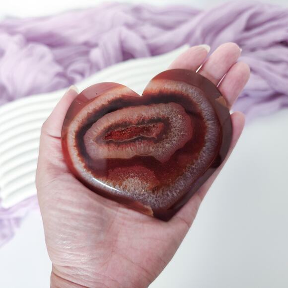 Druzy Carnelian Heart Crystal Carving Strength Crystals - Picture 7 of 10